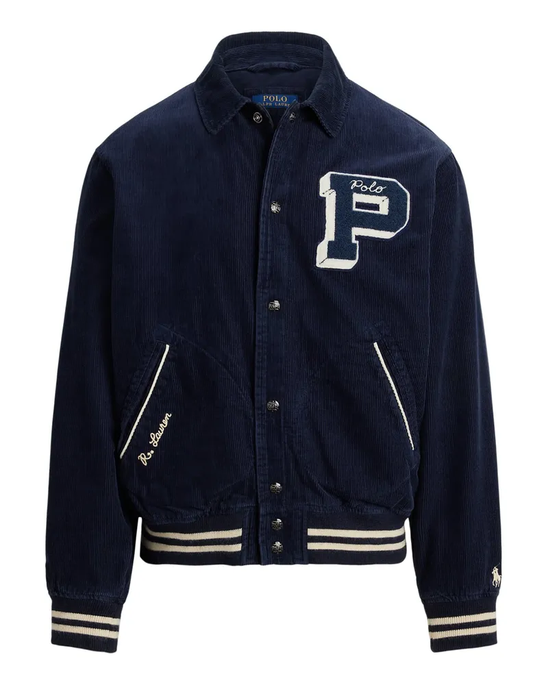 Ralph Lauren Collegejacke aus Baumwollcord in Marine