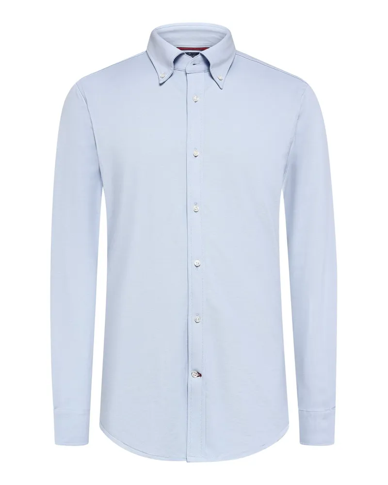 Tommy Hilfiger Oxfordhemd mit Struktur und Stretch, Slim Fit in Hellblau