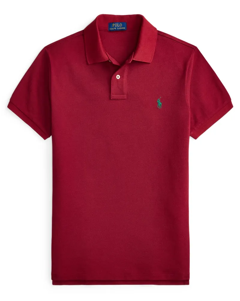 Ralph Lauren Piqué-Poloshirt aus Baumwolle mit Logo-Stickerei, Slim Fit in Rot