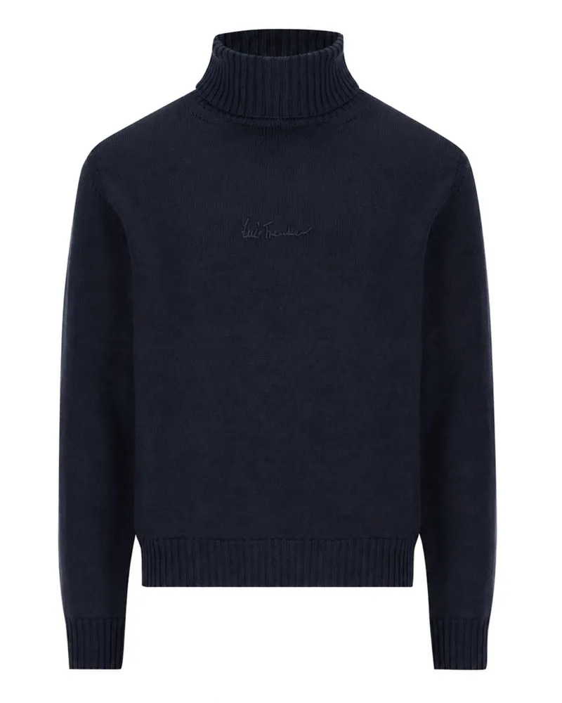 Luis Trenker Strick-Rollkragenpullover aus Merinowolle in Marine