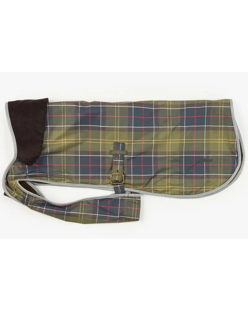 Barbour Wasserdichter Hundemantel mit Tartanmuster und Fleecefutter in Grün