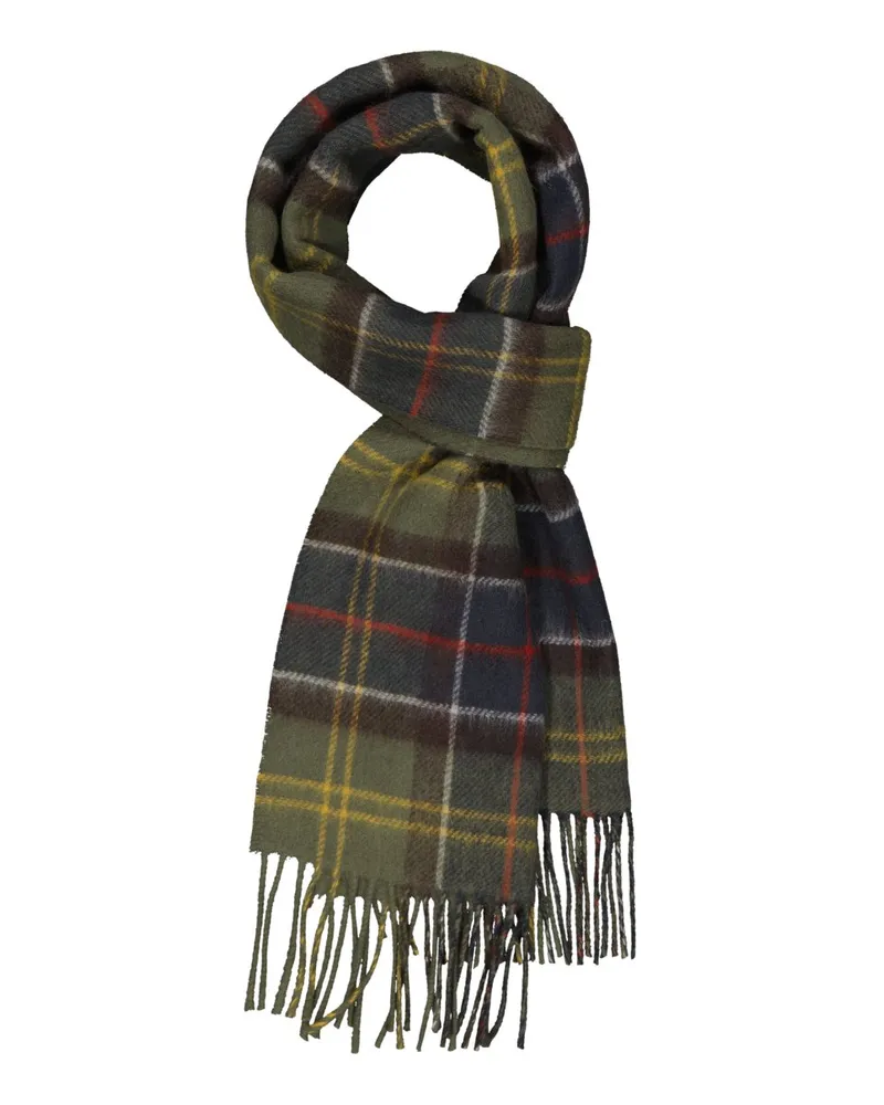 Barbour Schal Galston aus Wolle mit Glencheck-Muster in Grün