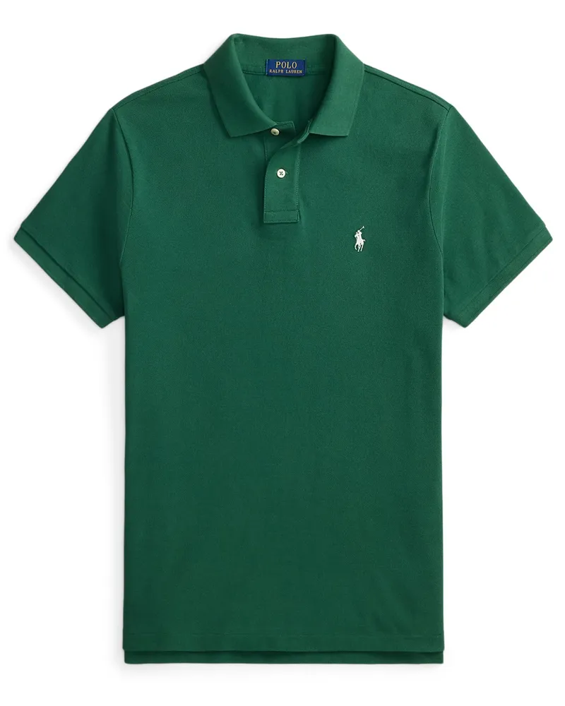 Ralph Lauren Piqué-Poloshirt mit Logo-Stickerei, Custom Slim Fit in Grün