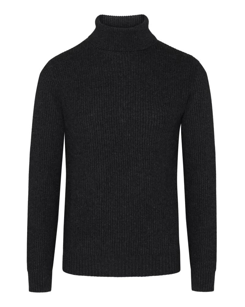 Tom Rusborg Softer Heavystrick-Rollkragenpullover aus Kaschmir in Anthrazit