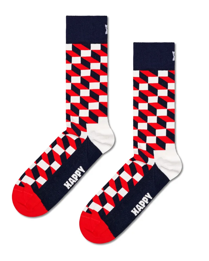 Happy Socks Socken mit Stretch und 3D-Motiven in Rot