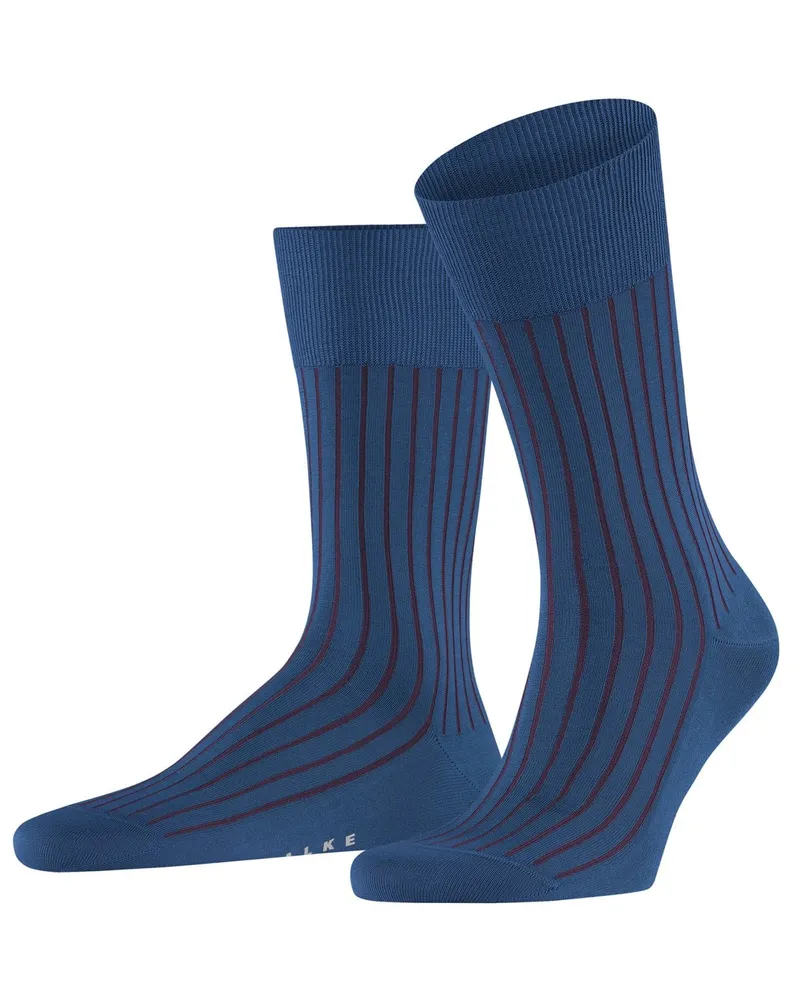 Falke Socken Shadow aus einem gestreiften Baumwoll-Mix in Königsblau