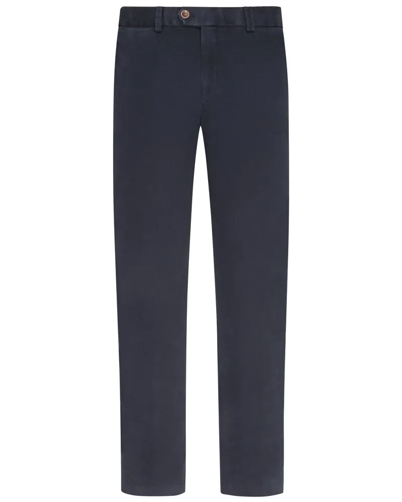 Hiltl Glatte Stretch-Chino Peaker, Regular Fit in Marine