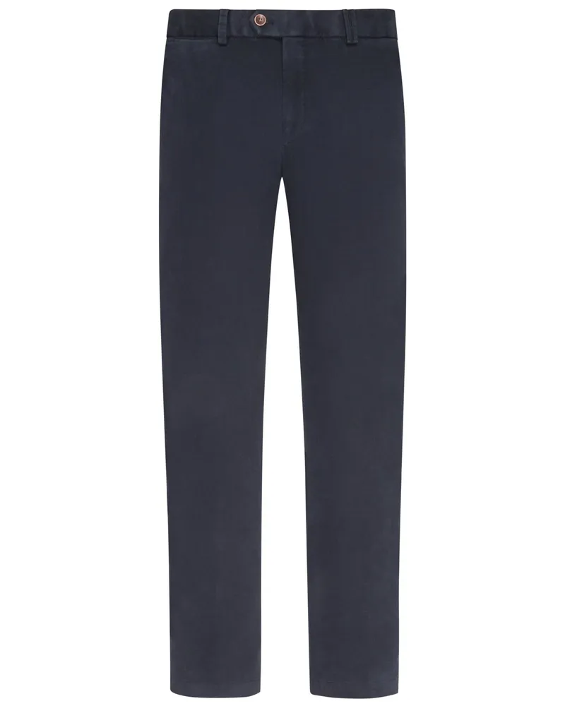 Hiltl Glatte Stretch-Chino Peaker, Regular Fit in Marine
