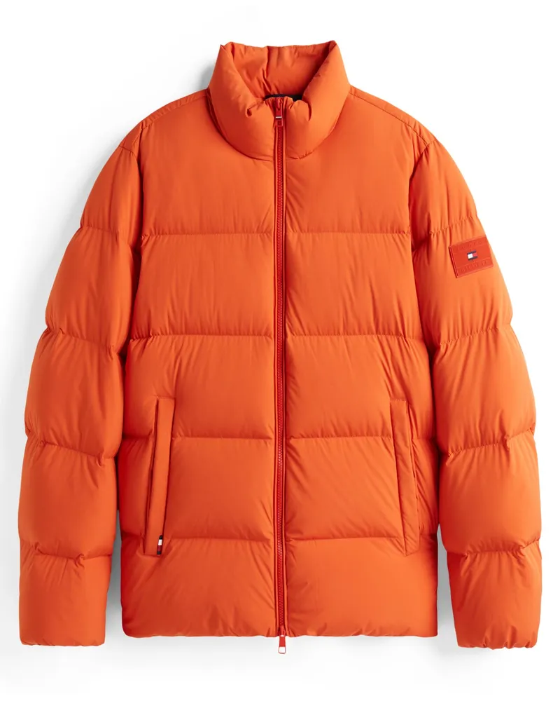 Tommy Hilfiger Wasserabweisende Pufferjacke mit Daunenfüllung in Orange