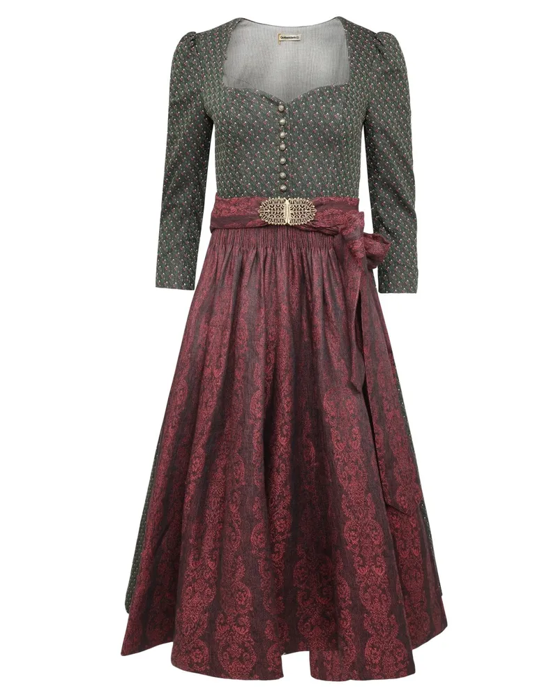 Gottseidank Langarmdirndl Amelie mit Faltenrock und Augenknopflöchern in Grün