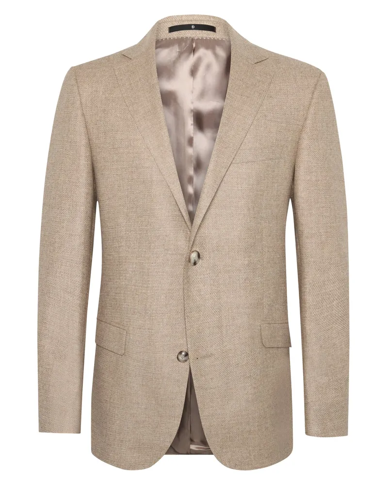 Dressler Teilgefüttertes Einreiher-Sakko aus Schurwolljacke in Beige