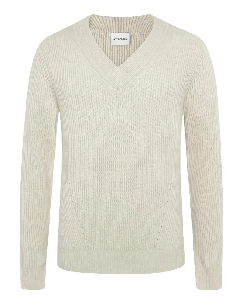 Roy Robson Leichter Pullover mit Alpaka und V-Ausschnitt, Regular in Offwhite