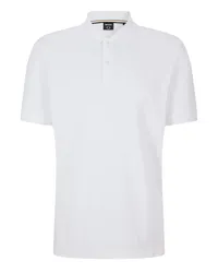 HUGO BOSS Unifarbenes Piqué-Poloshirt mit kleiner Label-Stickerei Weiß