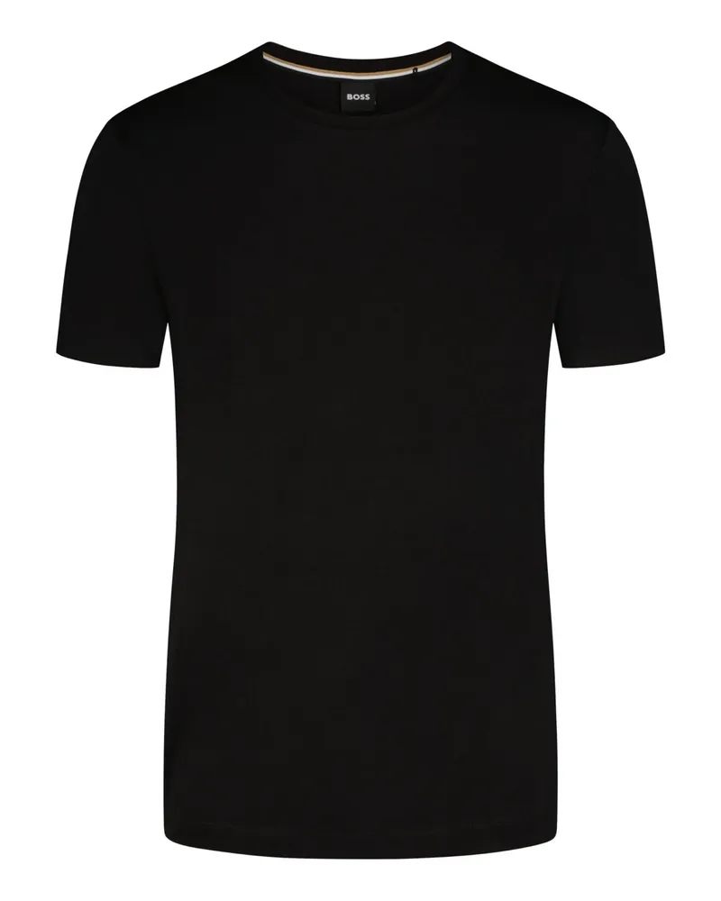HUGO BOSS Glattes T-Shirt aus Baumwolle in Schwarz