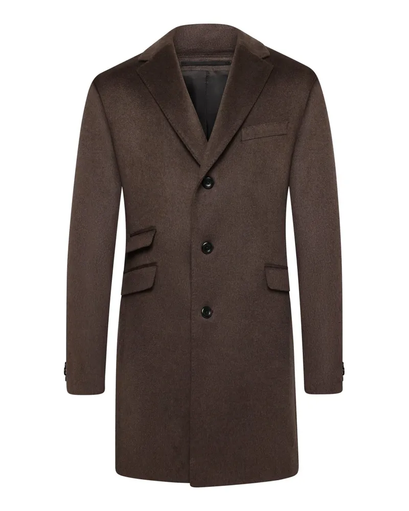 Dressler Gefütterter Mantel aus Kaschmir mit Spitzfasson in Braun