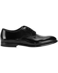 Doucal´s Handgefertigte Derby-Schuhe aus poliertem Glattleder Schwarz