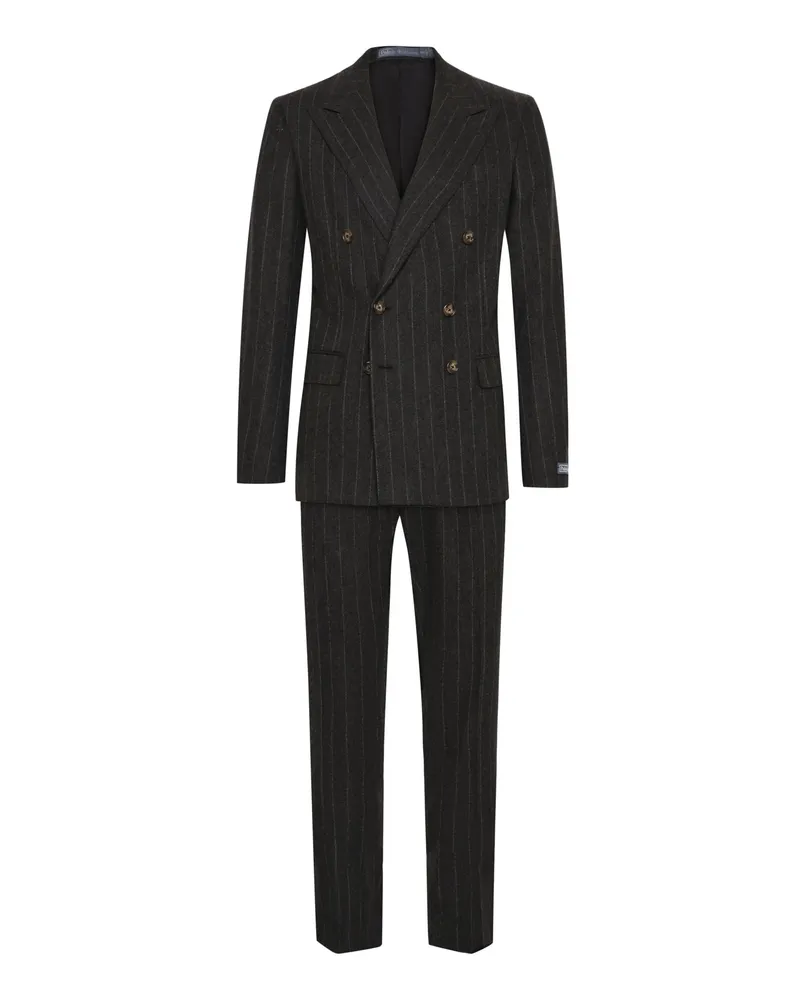 Ralph Lauren Zweireihiger Wollanzug mit Nadelstreifen und Spitzfasson, Tailored Fit in Grau