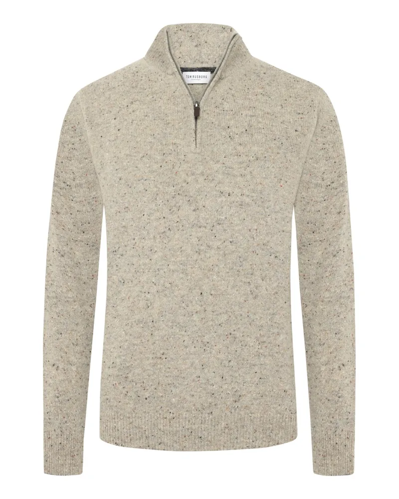 Tom Rusborg Melierter Troyer aus einem Woll-Mix in Beige