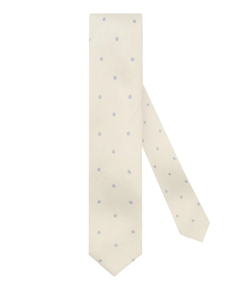 Gierre Milano Seidenkrawatte mit Punktmuster in Offwhite