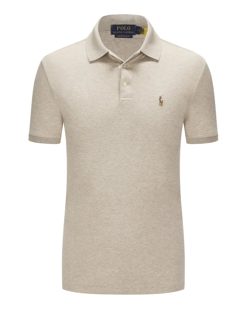 Ralph Lauren Softes Jersey-Poloshirt mit Pony-Stickerei, Custom Slim Fit in Sand