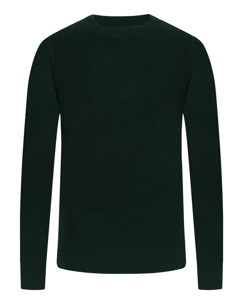 Tom Rusborg Softer Rundhalspullover aus einem Merinowolle-Kaschmir-Mix in Grün