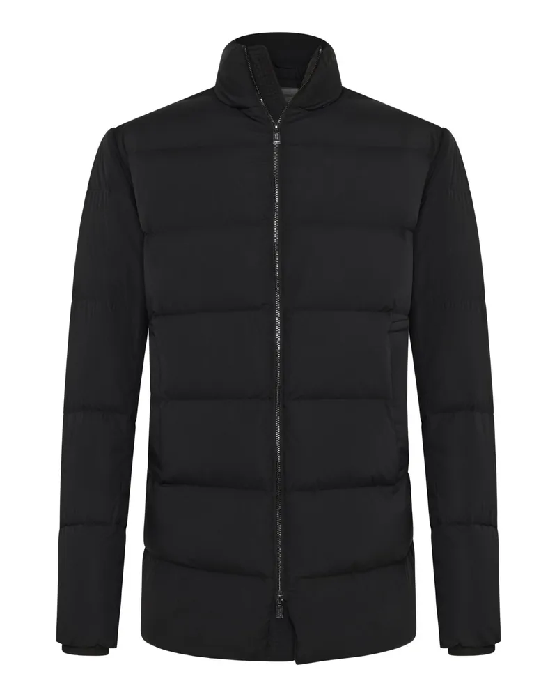 Emporio Armani Daunen-Steppjacke mit Stehkragen in Schwarz