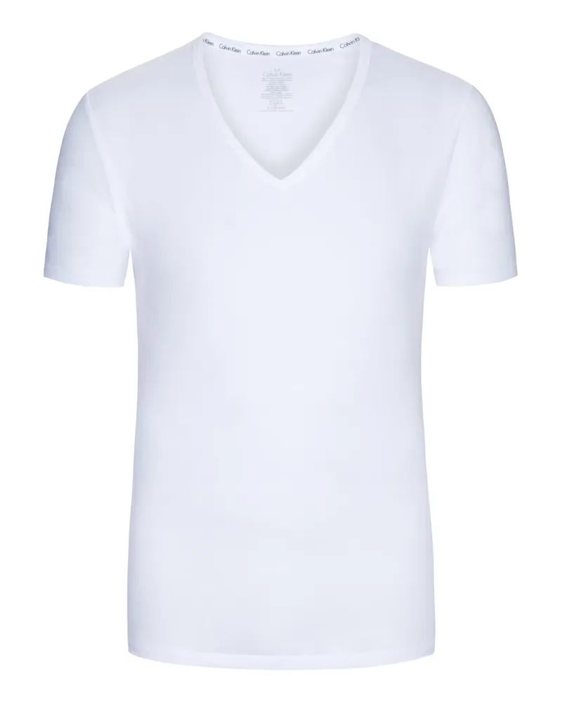 Calvin Klein V-Neck T-Shirt, 2er Pack Weiß