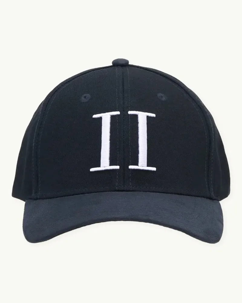 LES DEUX Baseball-Cap mit Initial-Stickerei un Veloursleder-Schirm in Marine