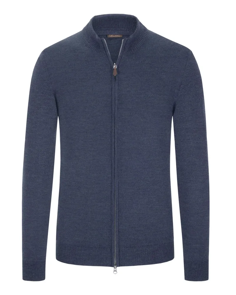 Stenströms Leichte Strickjacke aus Merinowolle in Mittelblau