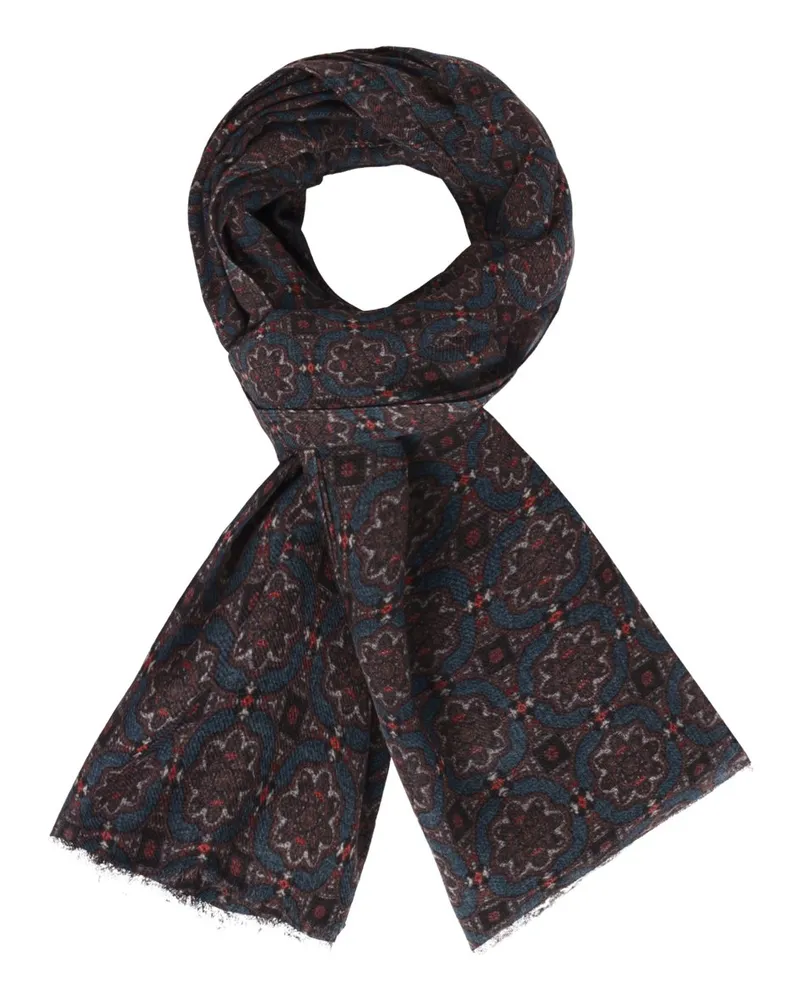 DANTE Leichter Wollschal mit Ornamentmuster in Bordeaux