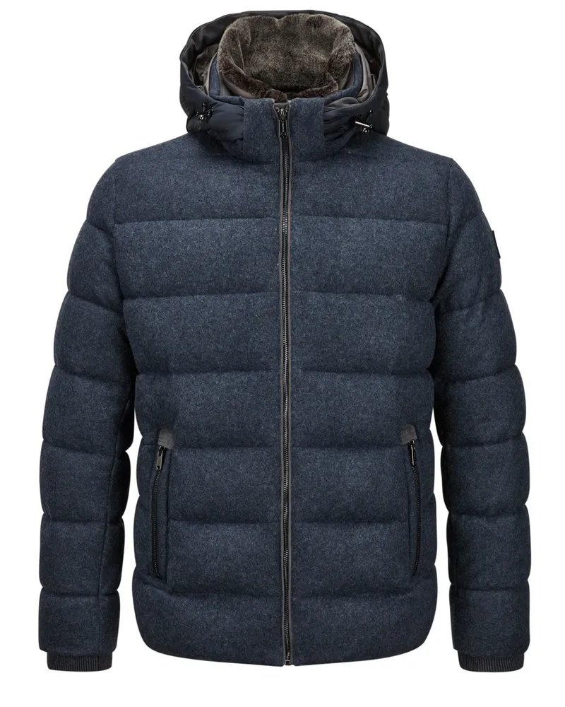 Milestone Steppjacke Mason in Woll-Haptik mit Sorona-Isolation in Marine