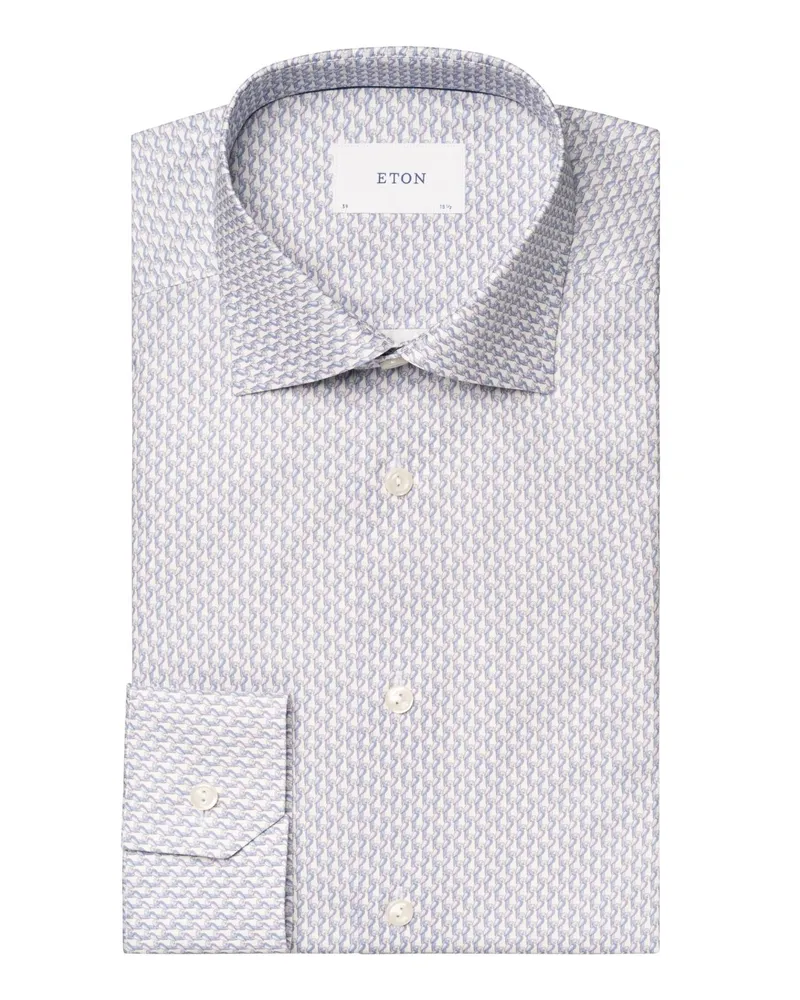Eton Hemd aus Baumwolle mit Papagei-Print, Contemporary Fit in Lila