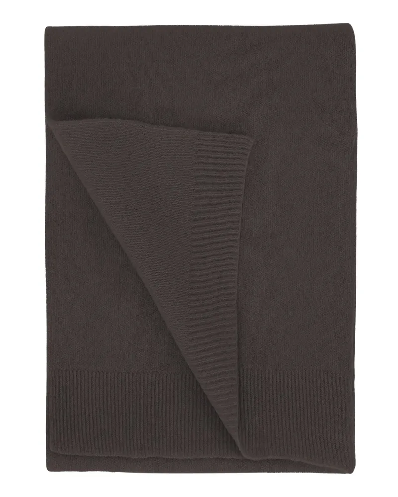COLORFUL STANDARD Fransenloser Schal aus recycelter Merinowolle in Dunkelbraun