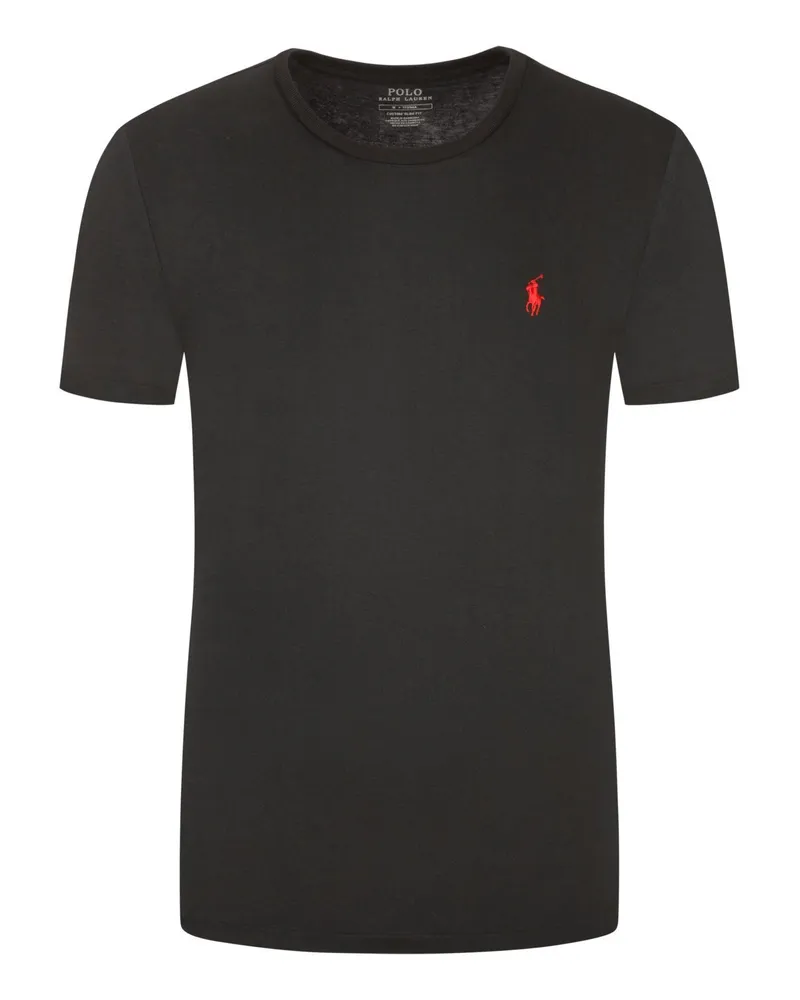 Ralph Lauren T-Shirt Custom Slim Fit aus Baumwolle in Schwarz