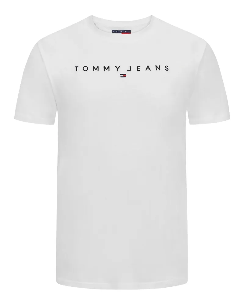 Tommy Hilfiger Jersey T-Shirt mit frontseitiger Logo-Stickerei in Weiß