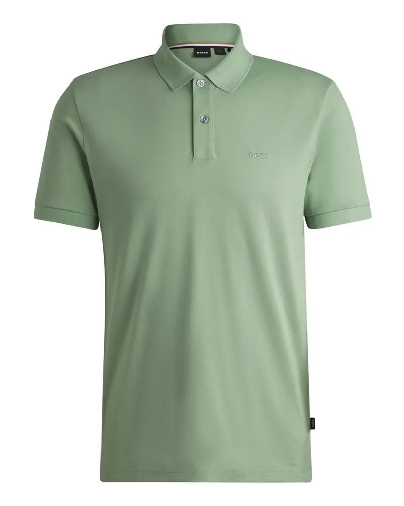 HUGO BOSS Unifarbenes Piqué-Poloshirt mit Logo-Stickerei in Mint