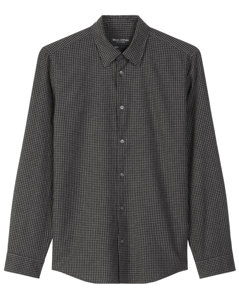 Marc O'Polo Hemd aus leichtem Bio-Baumwoll-Flanell, Shaped Fit in Anthrazit