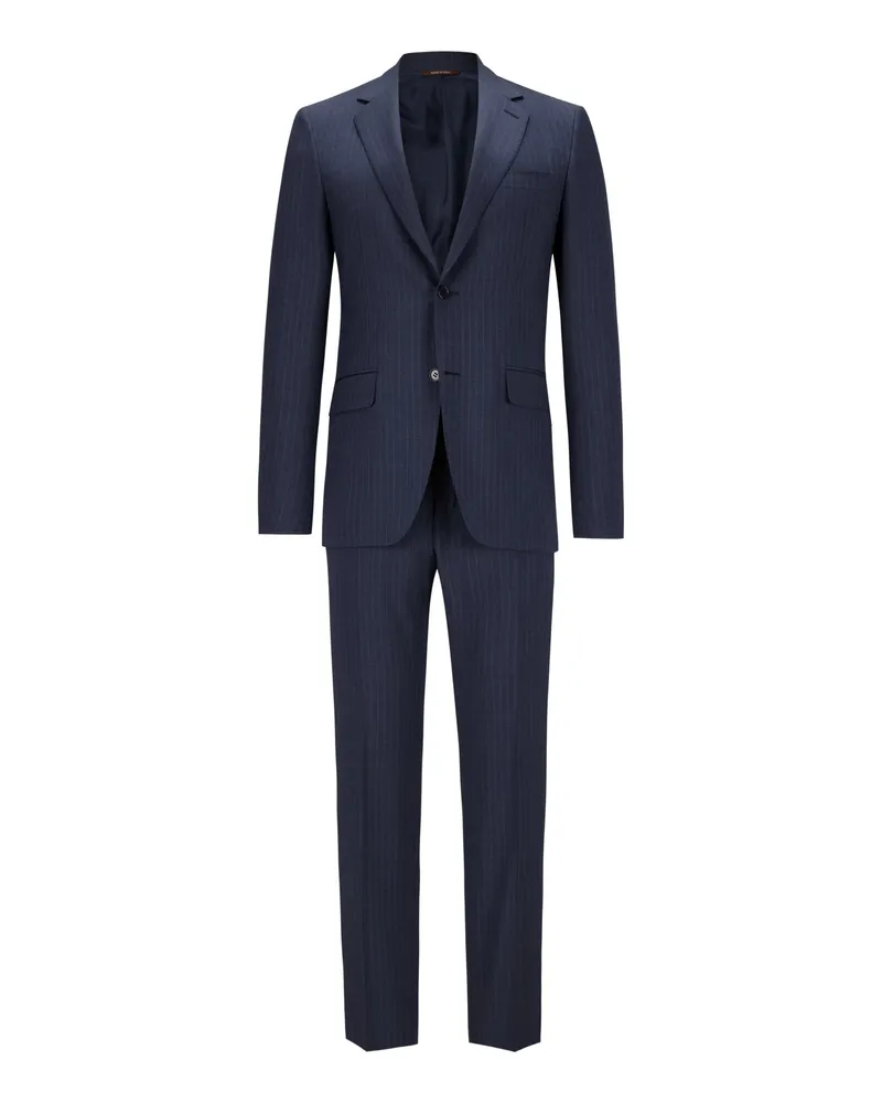 Canali Anzug aus Wolle mit Nadelstreifen Blau