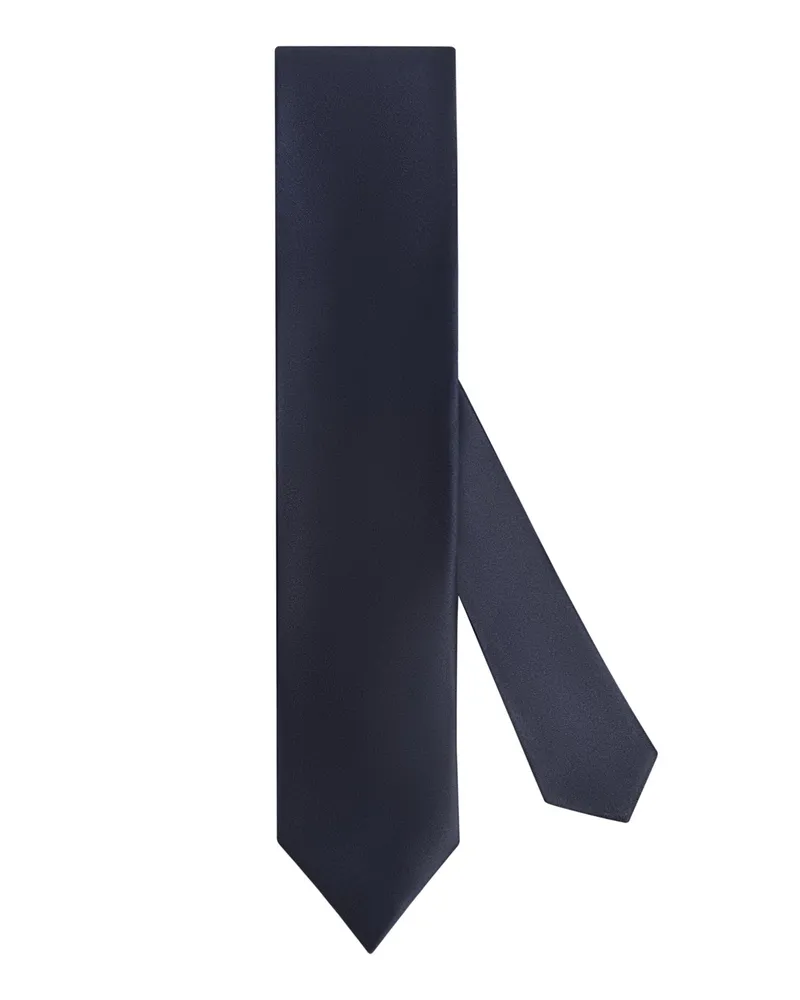 Emporio Armani Unifarbene Seidenkrawatte in Marine