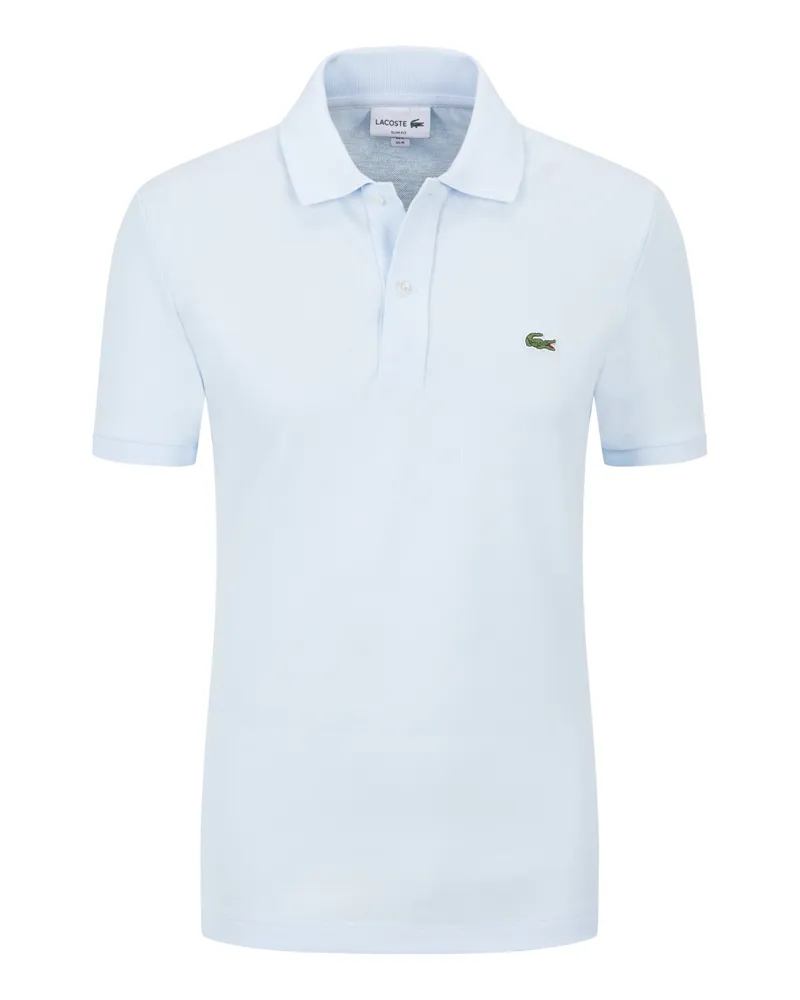 Lacoste Piqué-Poloshirt Slim Fit PH4012, mit kleiner Krokodil-Stickerei in Hellblau