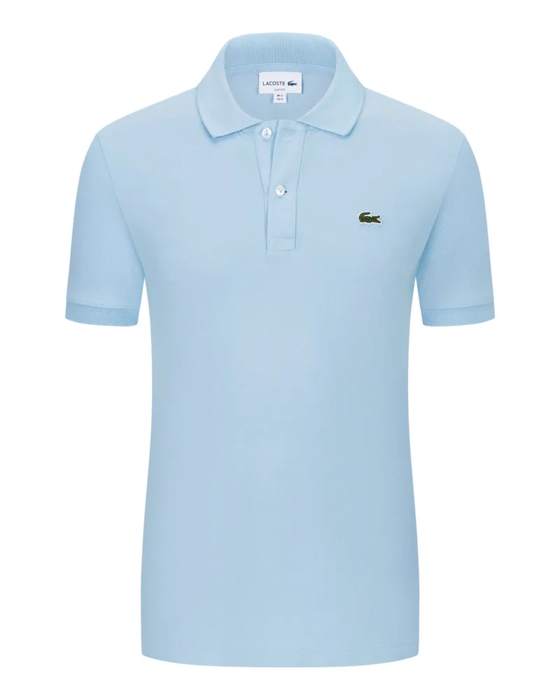 Lacoste Piqué-Poloshirt Slim Fit PH4012, mit kleiner Krokodil-Stickerei in Hellblau
