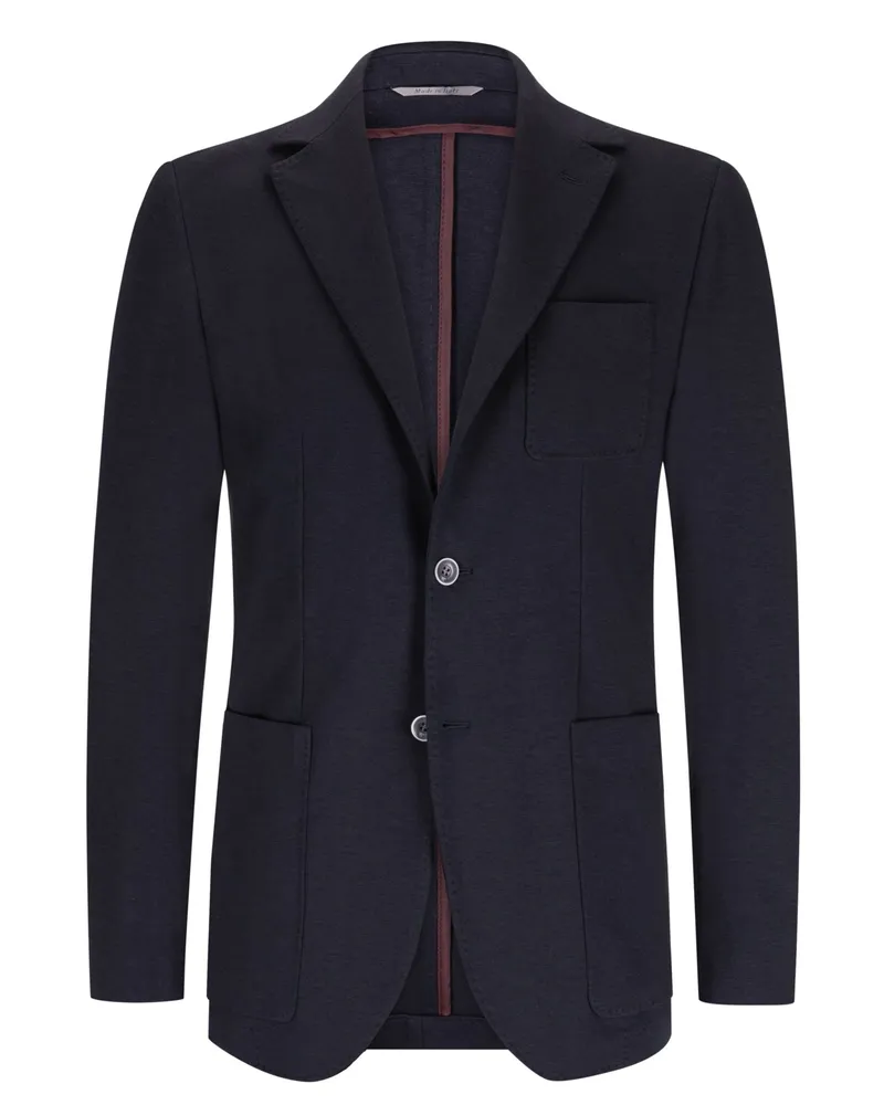 Canali Jersey-Sakko mit Stretchanteil in Marine