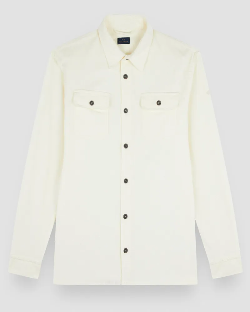 Paul & Shark Hemd in Cord-Qualität mit Modal- und Stretchanteil in Offwhite