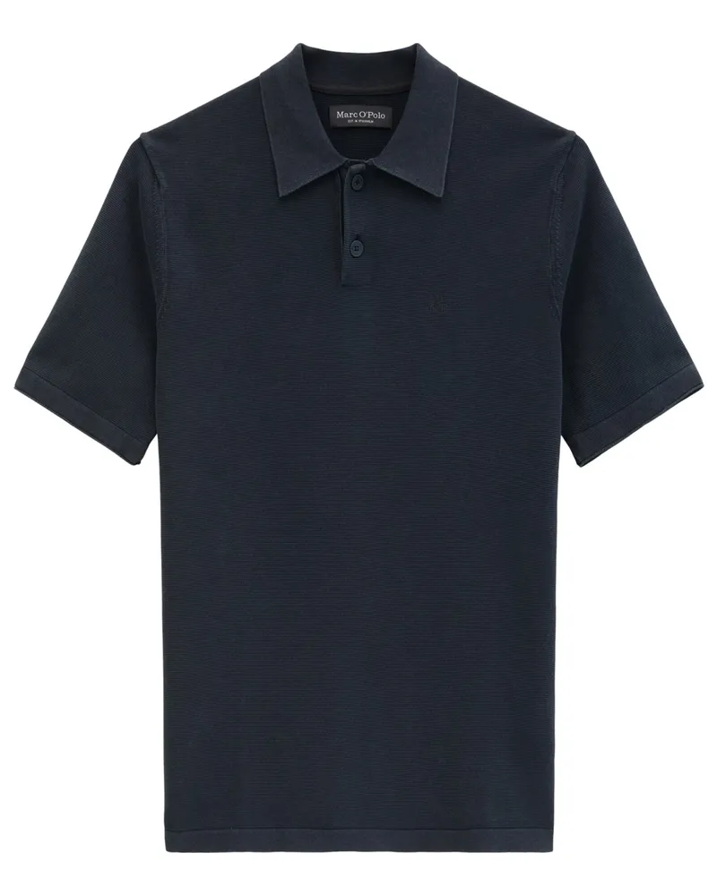 Marc O'Polo Strick-Poloshirt aus Bio-Baumwolle, Regular Fit in Marine