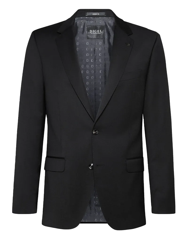 Digel Anzugsakko Preference aus Super 120 Schurwolle, Modern Fit in Schwarz