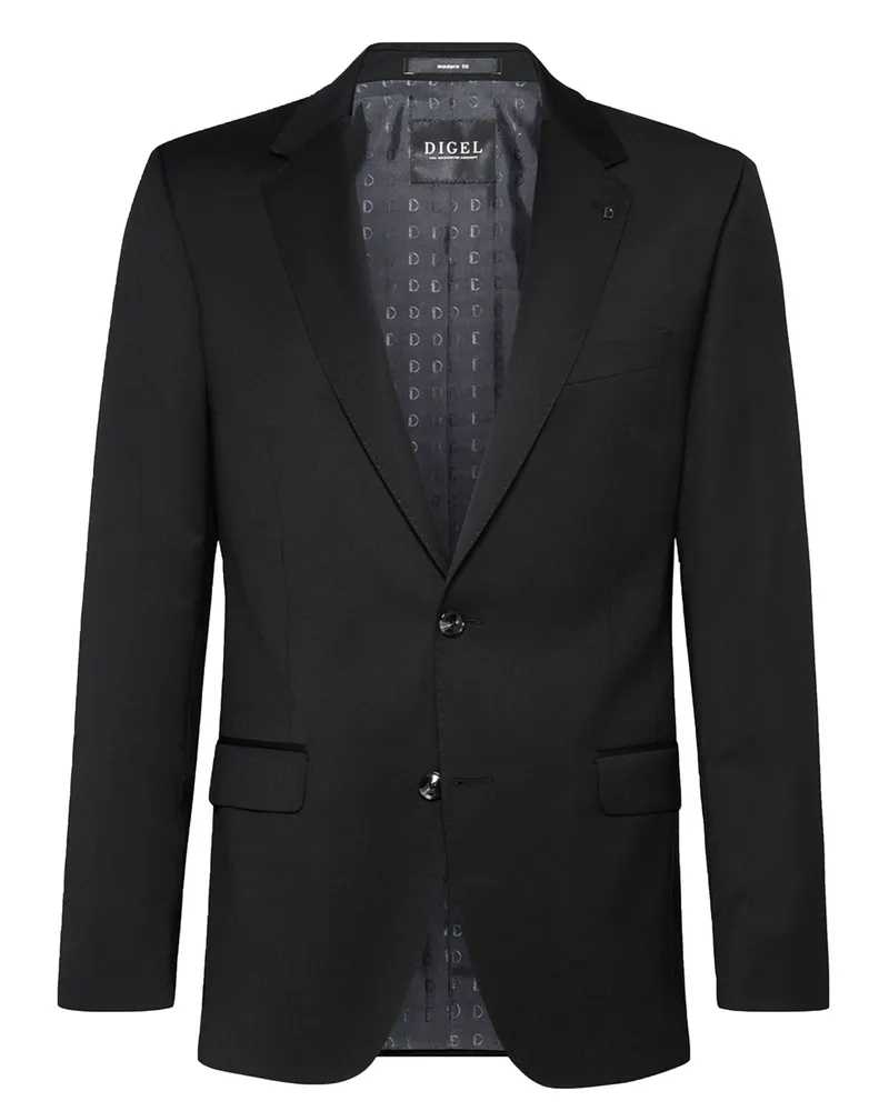 Digel Anzugsakko Preference aus Super 120 Schurwolle, Modern Fit in Schwarz