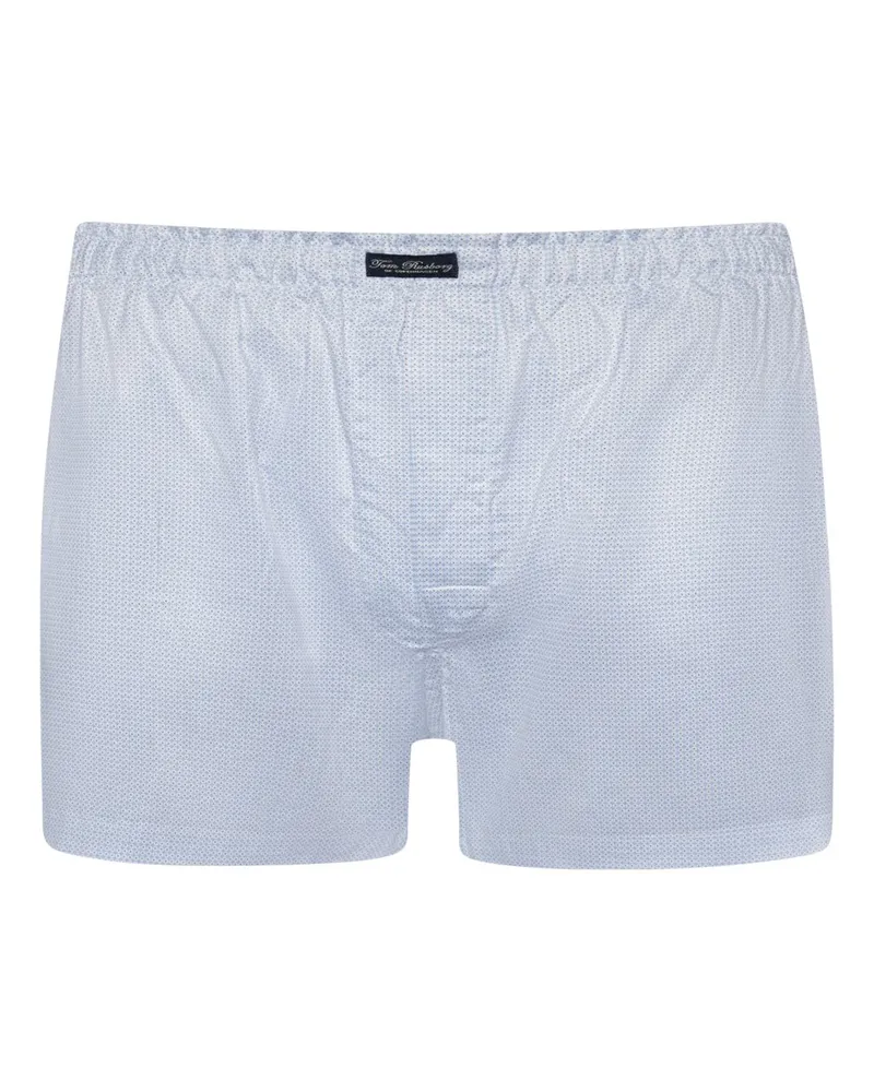 Tom Rusborg Boxershorts aus Baumwolle mit Kleinmuster in Blau