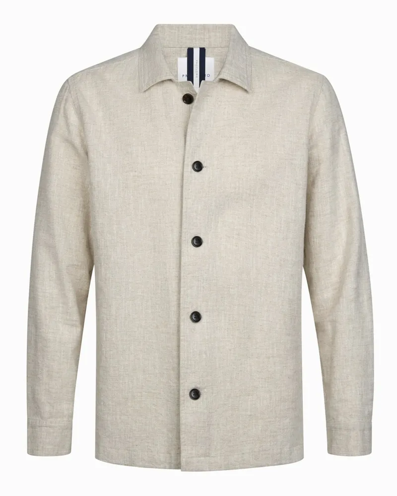 Profuomo Leichtes Overshirt aus Leinen und Baumwolle, Regular Fit in Beige