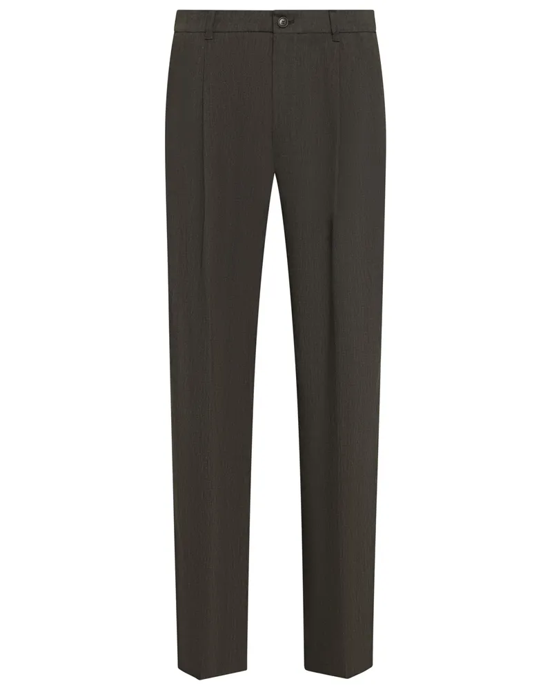 Drykorn Bundfaltenhose Leek aus einem Leinen-Mix, Relaxed Fit in Braun
