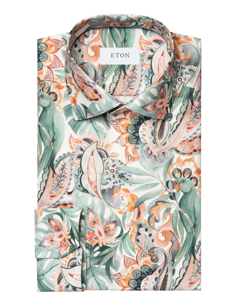 Eton Signature Twill-Hemd mit floralen Motiven, Contemporary in Multicolor
